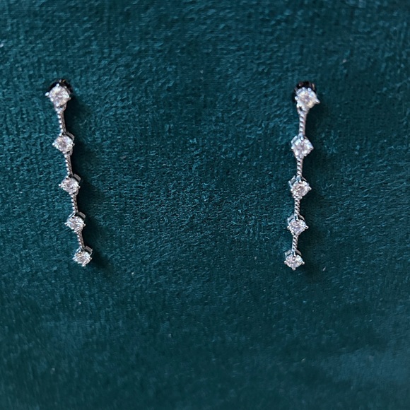 1.0 CT Moissanite Diamond 925 Sterling silver‎ dangle earrings - Picture 2 of 8